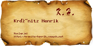 Kránitz Henrik névjegykártya